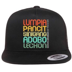 Filipino Philippine Food Lumpia Pancit Sinigang Adobo Lechon Flat Bill Trucker Hat