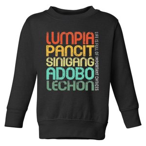 Filipino Philippine Food Lumpia Pancit Sinigang Adobo Lechon Toddler Sweatshirt