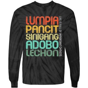 Filipino Philippine Food Lumpia Pancit Sinigang Adobo Lechon Tie-Dye Long Sleeve Shirt