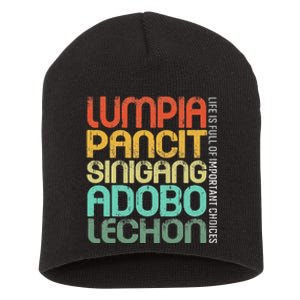 Filipino Philippine Food Lumpia Pancit Sinigang Adobo Lechon Short Acrylic Beanie