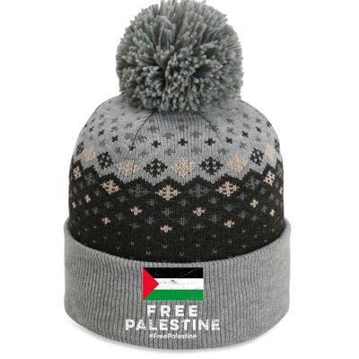 Free Palestine Flag Gift Stand For Palestine Gift Free Gaza Arabic Gift The Baniff Cuffed Pom Beanie