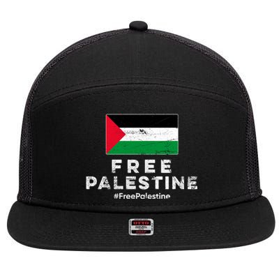 Free Palestine Flag Gift Stand For Palestine Gift Free Gaza Arabic Gift 7 Panel Mesh Trucker Snapback Hat