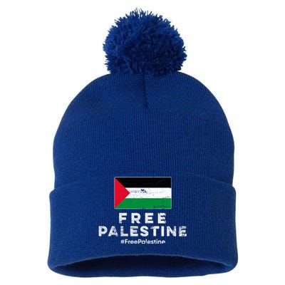 Free Palestine Flag Gift Stand For Palestine Gift Free Gaza Arabic Gift Pom Pom 12in Knit Beanie