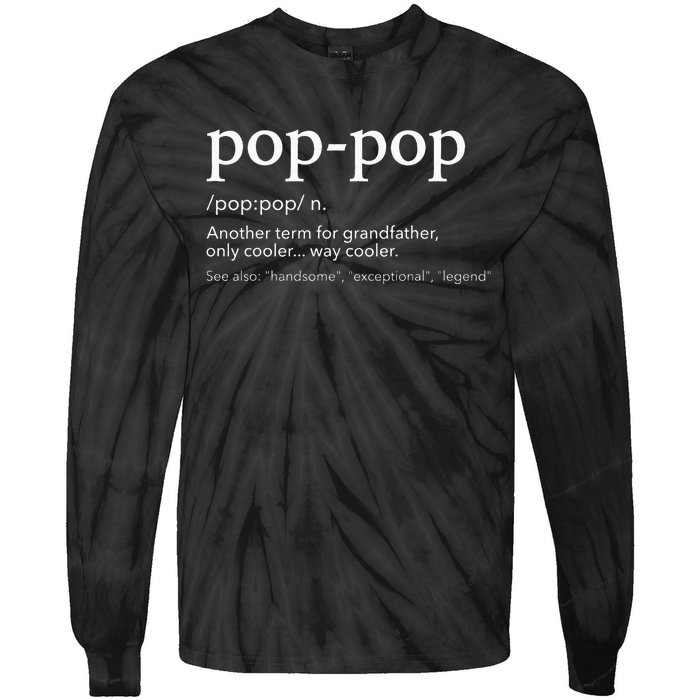 Funny Poppop For Cool Grandpa For Fathers Day Tie-Dye Long Sleeve Shirt