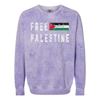 Free Palestine Flag Stand For Peace In The Middle East Colorblast Crewneck Sweatshirt