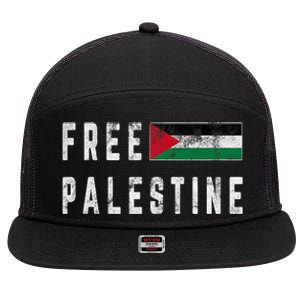 Free Palestine Flag Stand For Peace In The Middle East 7 Panel Mesh Trucker Snapback Hat