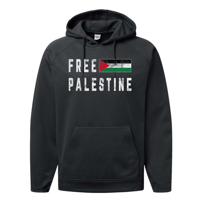 Free Palestine Flag Stand For Peace In The Middle East Performance Fleece Hoodie