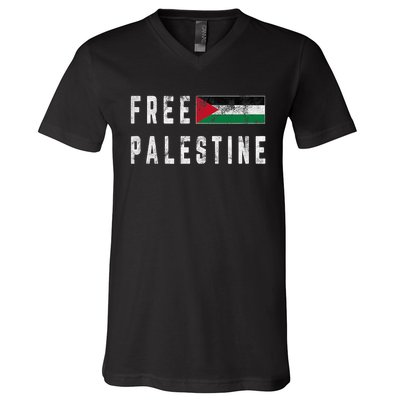 Free Palestine Flag Stand For Peace In The Middle East V-Neck T-Shirt