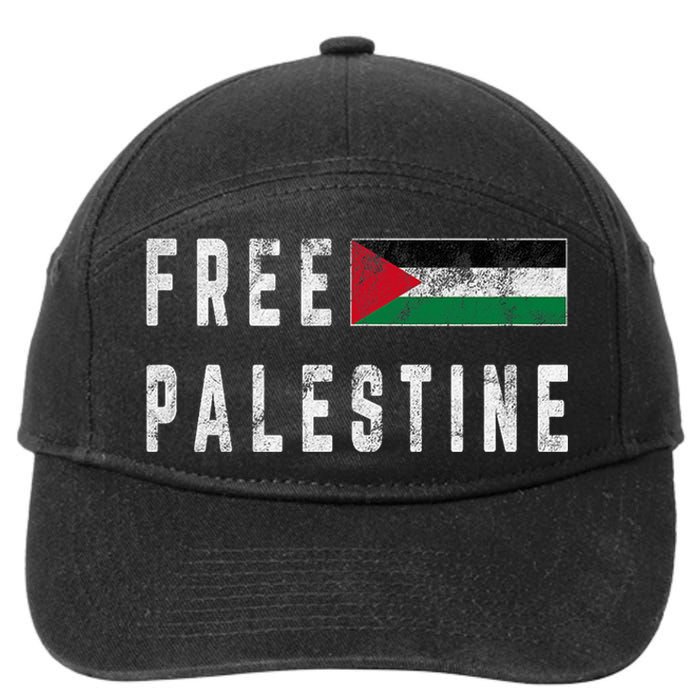 Free Palestine Flag Stand For Peace In The Middle East 7-Panel Snapback Hat