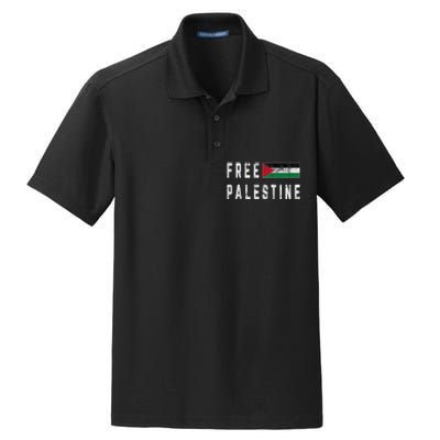 Free Palestine Flag Stand For Peace In The Middle East Dry Zone Grid Polo