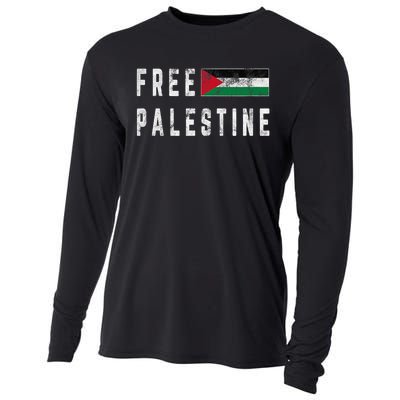 Free Palestine Flag Stand For Peace In The Middle East Cooling Performance Long Sleeve Crew