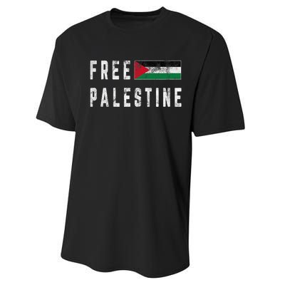 Free Palestine Flag Stand For Peace In The Middle East Performance Sprint T-Shirt