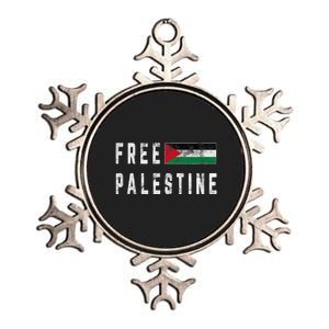 Free Palestine Flag Stand For Peace In The Middle East Metallic Star Ornament