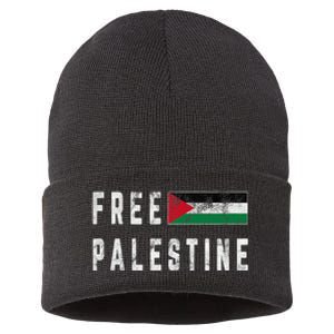 Free Palestine Flag Stand For Peace In The Middle East Sustainable Knit Beanie