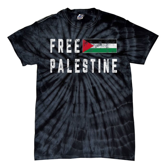 Free Palestine Flag Stand For Peace In The Middle East Tie-Dye T-Shirt