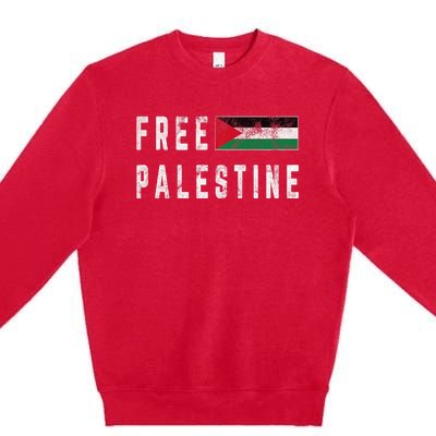 Free Palestine Flag Stand For Peace In The Middle East Premium Crewneck Sweatshirt