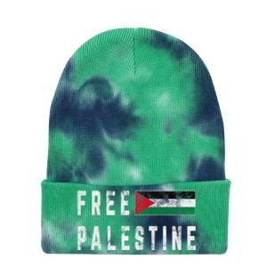 Free Palestine Flag Stand For Peace In The Middle East Tie Dye 12in Knit Beanie