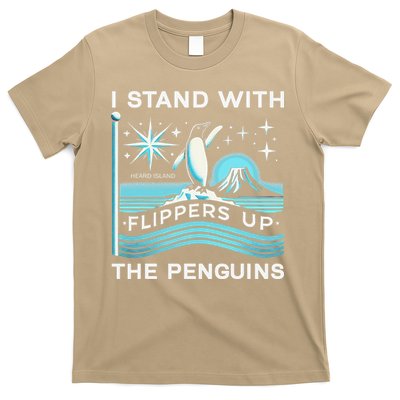 Funny Penguin Flippers Up I Stand With The Penguins T-Shirt
