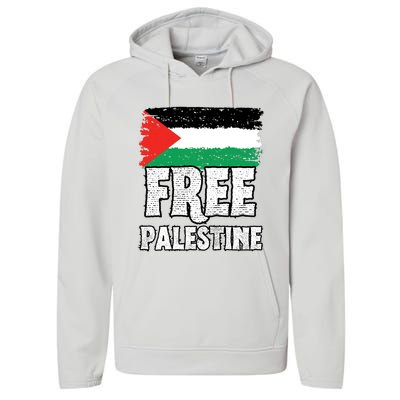 Free Palestine Flag Performance Fleece Hoodie