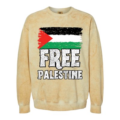 Free Palestine Flag Colorblast Crewneck Sweatshirt