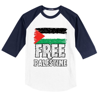 Free Palestine Flag Baseball Sleeve Shirt