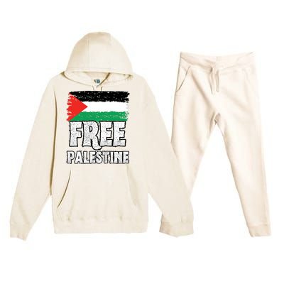 Free Palestine Flag Premium Hooded Sweatsuit Set