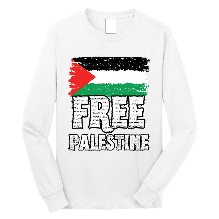 Free Palestine Flag Long Sleeve Shirt