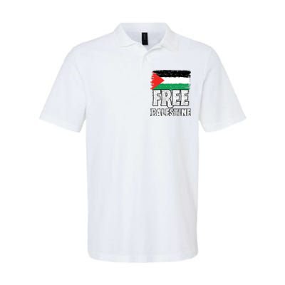 Free Palestine Flag Softstyle Adult Sport Polo