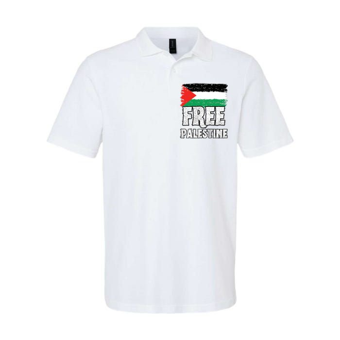 Free Palestine Flag Softstyle Adult Sport Polo