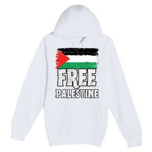 Free Palestine Flag Premium Pullover Hoodie