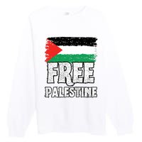 Free Palestine Flag Premium Crewneck Sweatshirt