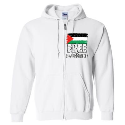 Free Palestine Flag Full Zip Hoodie