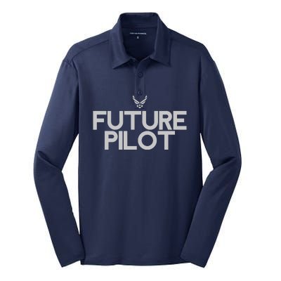 Future Pilot For Men Women Kids Student 4th Of July Silk Touch Performance Long Sleeve Polo