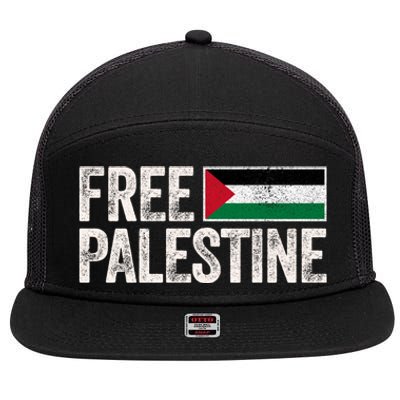 Free Palestine Free Gaza Gift 7 Panel Mesh Trucker Snapback Hat