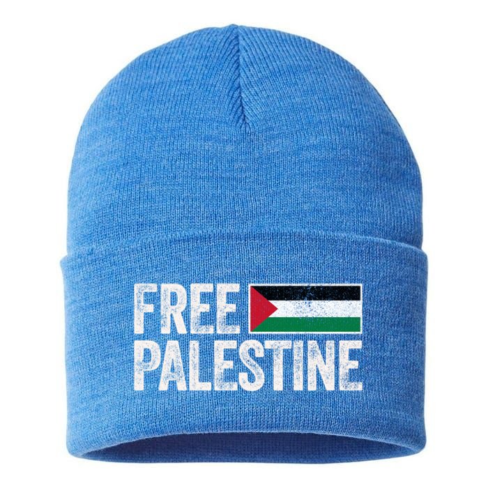 Free Palestine Free Gaza Gift Sustainable Knit Beanie