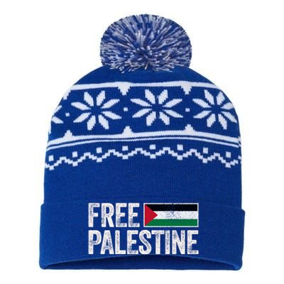 Free Palestine Free Gaza Gift USA-Made Snowflake Beanie