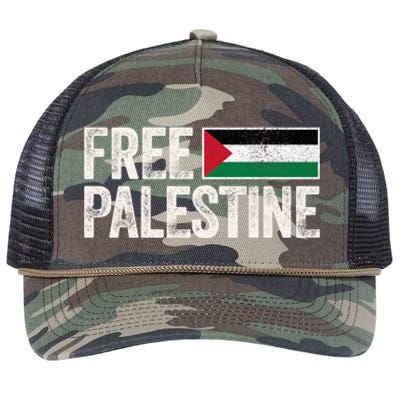 Free Palestine Free Gaza Gift Retro Rope Trucker Hat Cap