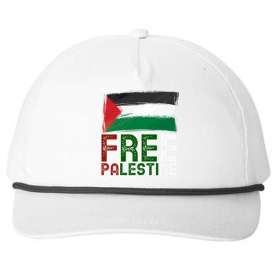 Free Palestine Flag Arabic Free Gaza Palestinian Flag Gift Snapback Five-Panel Rope Hat