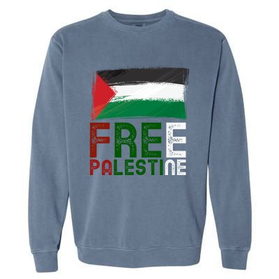 Free Palestine Flag Arabic Free Gaza Palestinian Flag Gift Garment-Dyed Sweatshirt