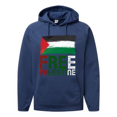 Free Palestine Flag Arabic Free Gaza Palestinian Flag Gift Performance Fleece Hoodie