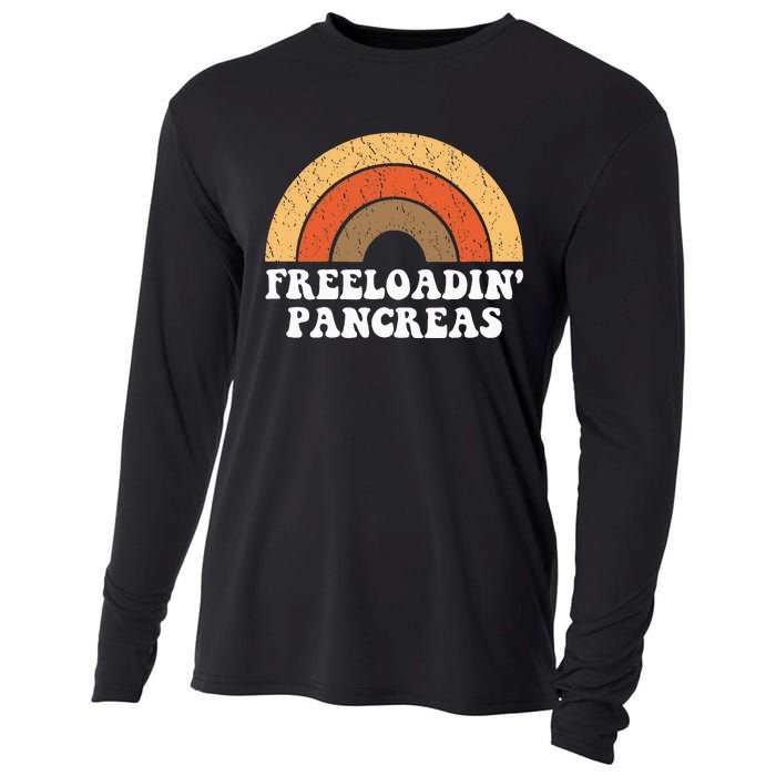 Freeloadin Pancreas Funny Type 1 Diabetes Diabetic Gift Cooling Performance Long Sleeve Crew