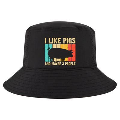 Funny Pig Farm Animal Swine Vintage Pig Lovers Cool Comfort Performance Bucket Hat