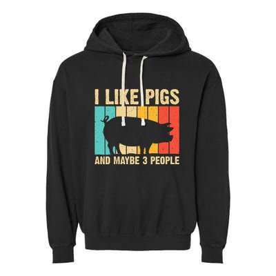 Funny Pig Farm Animal Swine Vintage Pig Lovers Garment-Dyed Fleece Hoodie