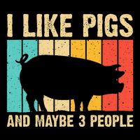Funny Pig Farm Animal Swine Vintage Pig Lovers Bucket Hat