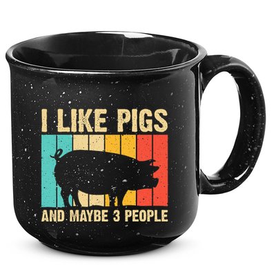 Funny Pig Farm Animal Swine Vintage Pig Lovers 15oz Campfire Ceramic Mug