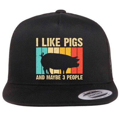 Funny Pig Farm Animal Swine Vintage Pig Lovers Flatbill Hat