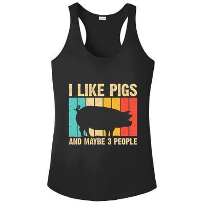 Funny Pig Farm Animal Swine Vintage Pig Lovers Ladies PosiCharge Competitor Racerback Tank