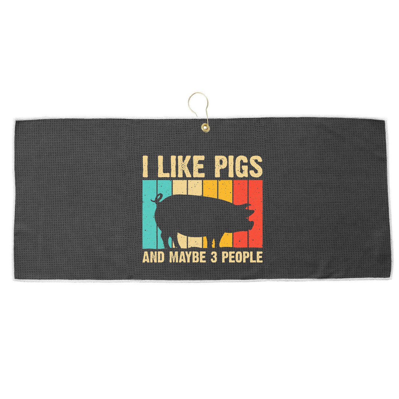 Funny Pig Farm Animal Swine Vintage Pig Lovers Large Microfiber Waffle Golf Towel