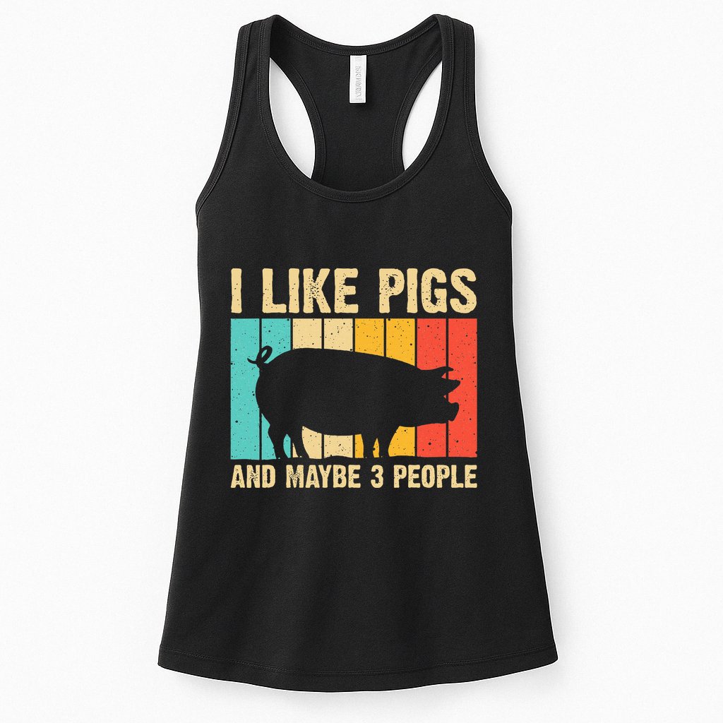 Funny Pig Farm Animal Swine Vintage Pig Lovers Womens Tank Top
