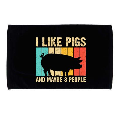 Funny Pig Farm Animal Swine Vintage Pig Lovers Microfiber Hand Towel